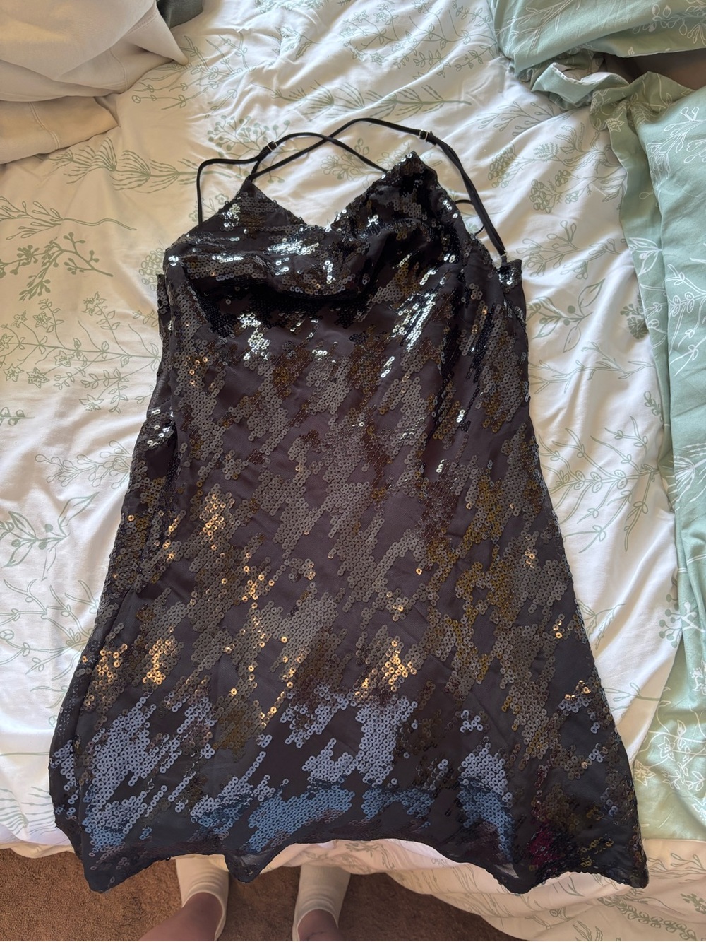 Forever 21 Black Sequin Mini Dress